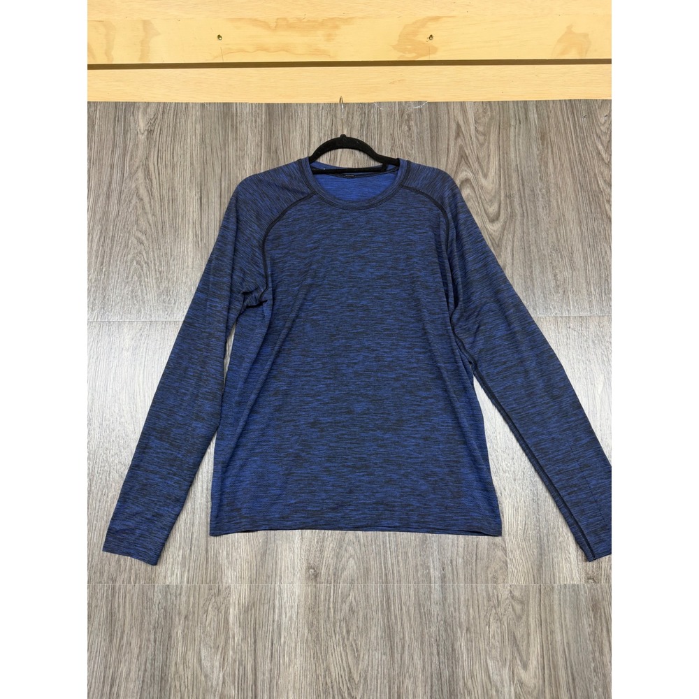 Lululemon Metal Vent Tech Shirt Mens Medium Blue Space Dye Long Sleeve Training